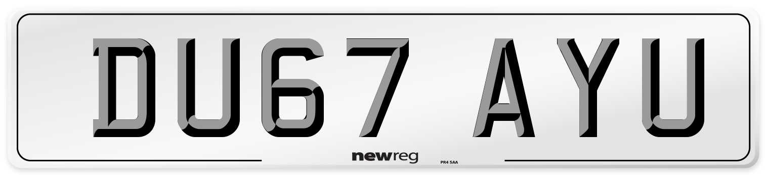 DU67 AYU Number Plate from New Reg